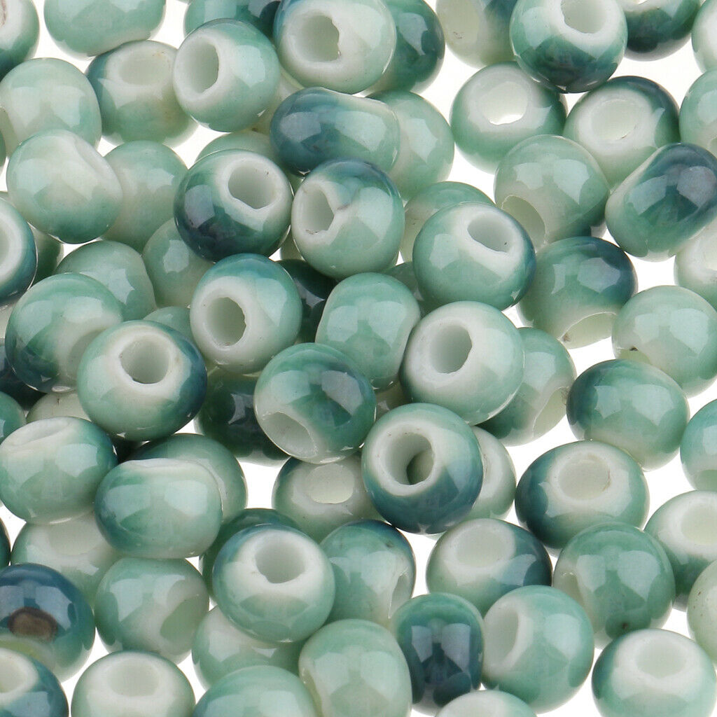 2X 100Pcs Ceramic Loose Beads 6mm for Bracelets Charms Pendants Jewelry Color 2