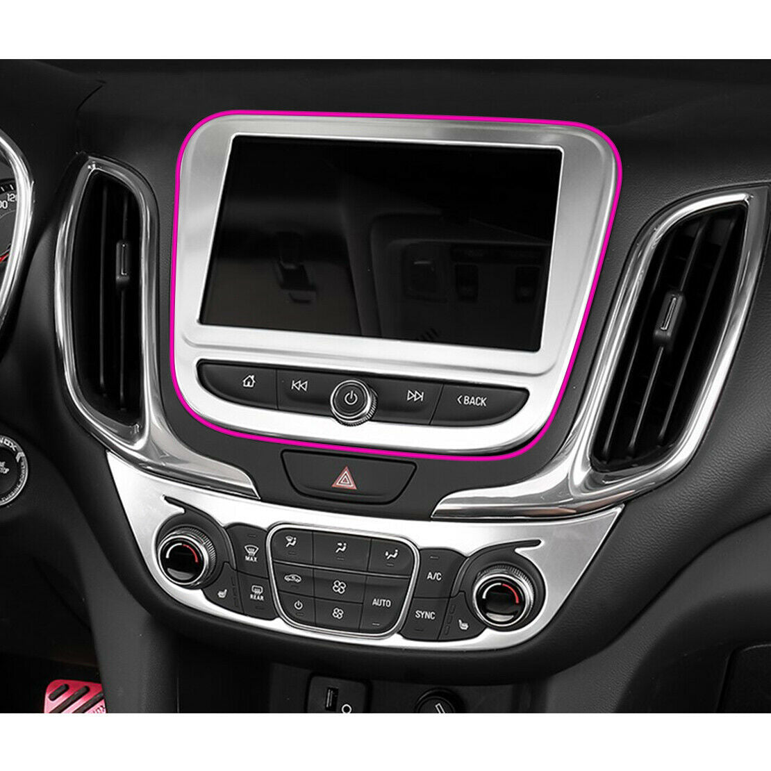 Stainless Steel Console Navigation Panel Trim Fit for Chevrolet Equinox 2018-21