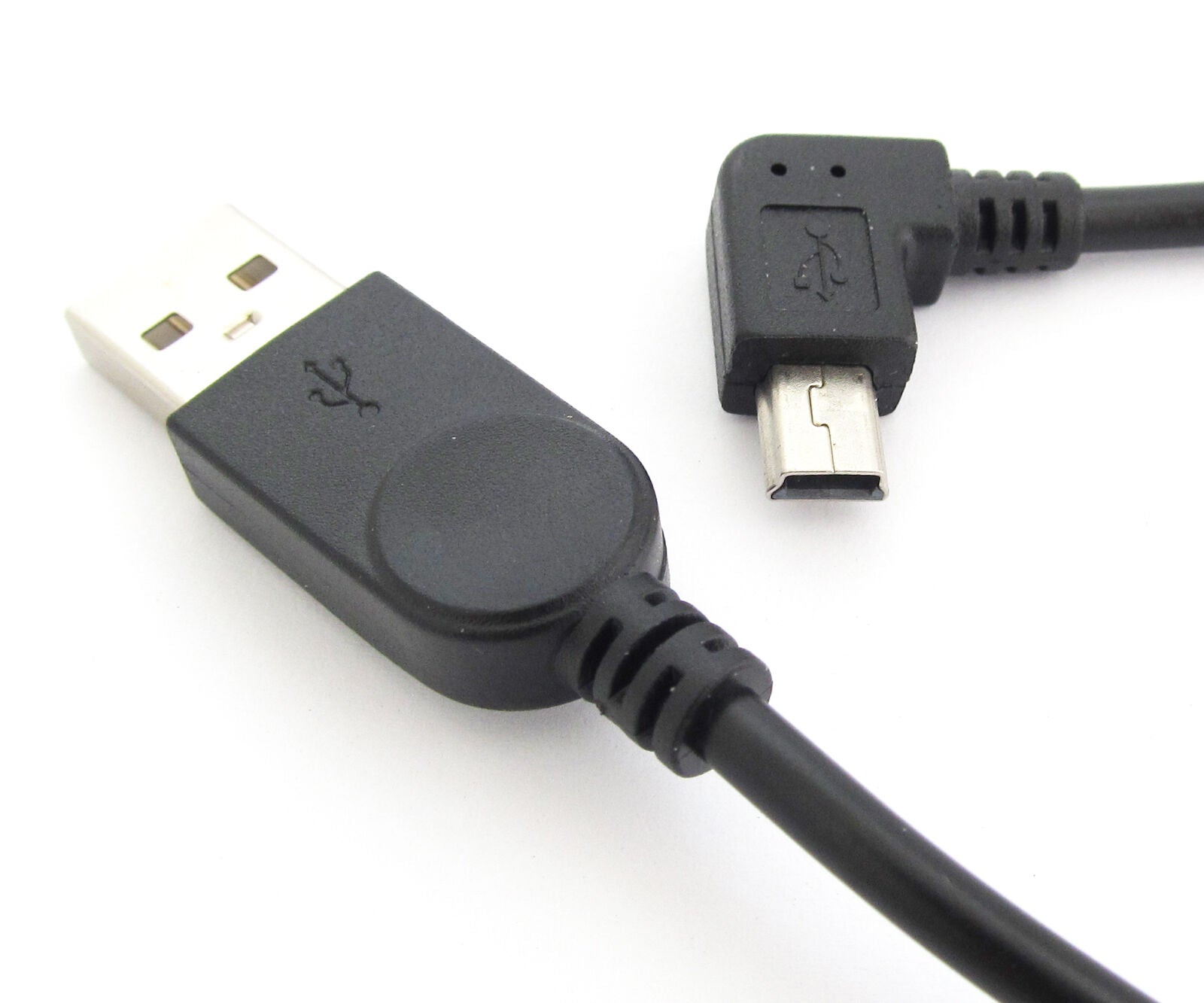 1pc Right Angle 90 Degreee Mini 5pin USB Male to USB 2.0 Male Data Charge Cable