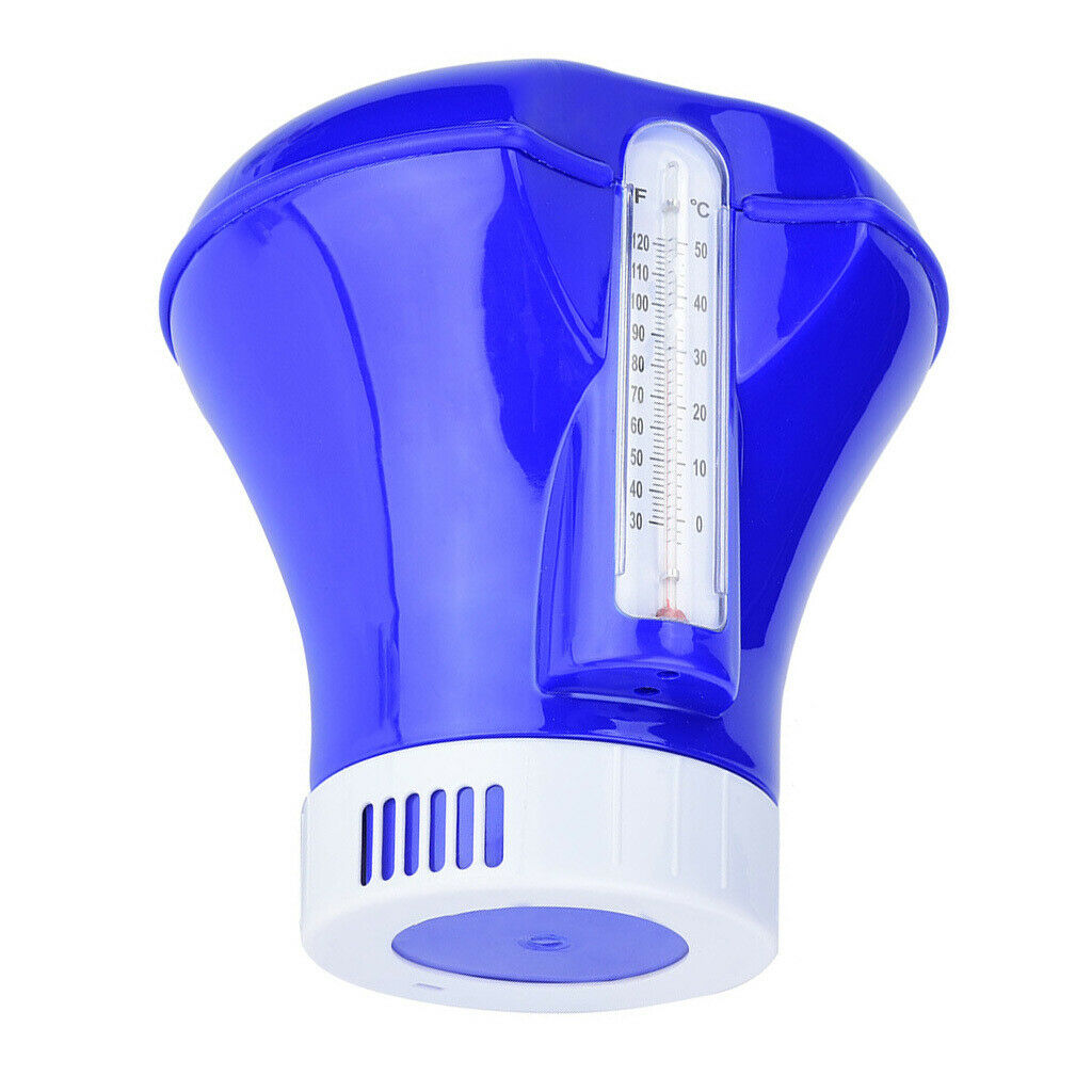 8 Inch Floating Chlorine Dispenser with Thermometer Spa Tub Swimming Pool