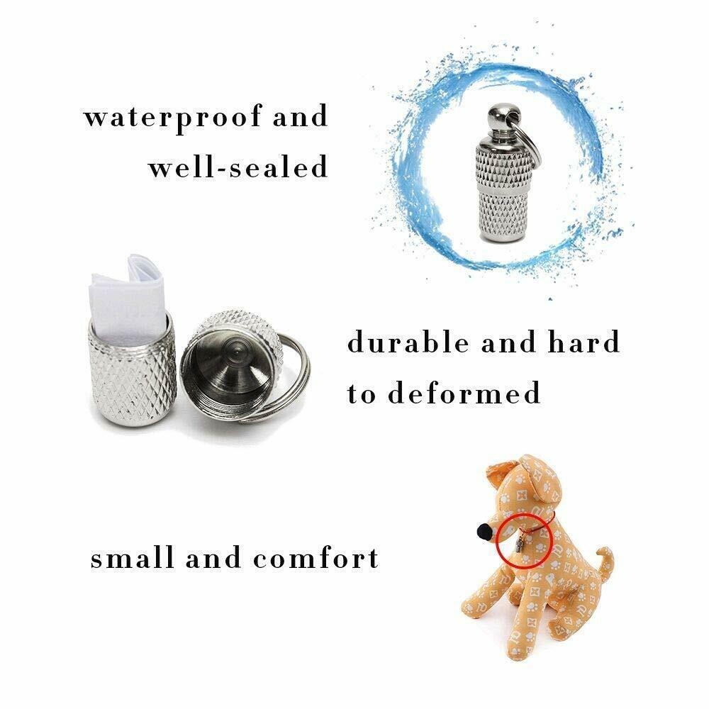 Anti-Lost Pet Dog Cat Puppy ID Address Name Label Tag Barrel Tube Collar Cute