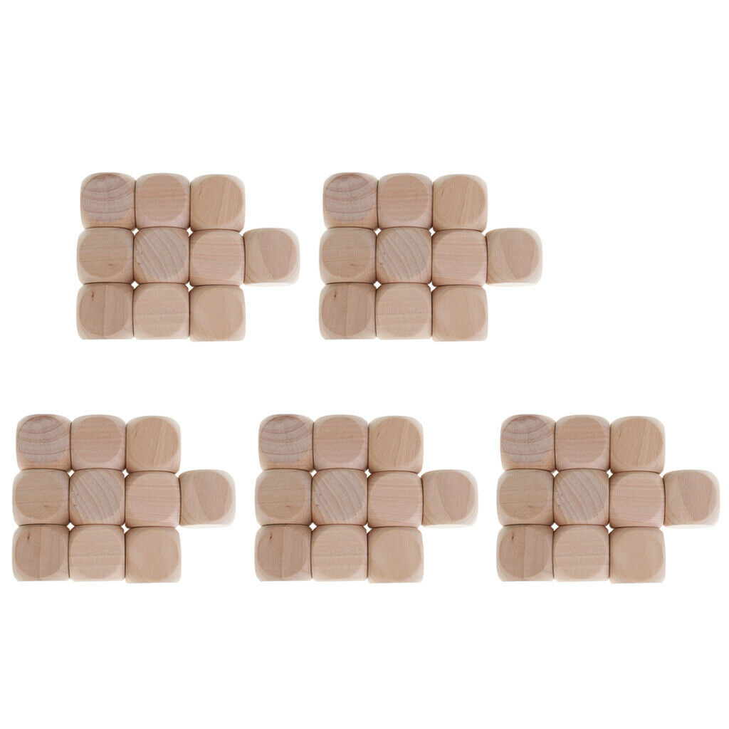 Wood Dice 3cm Small White Dice Blocks Dice Toys for Projects