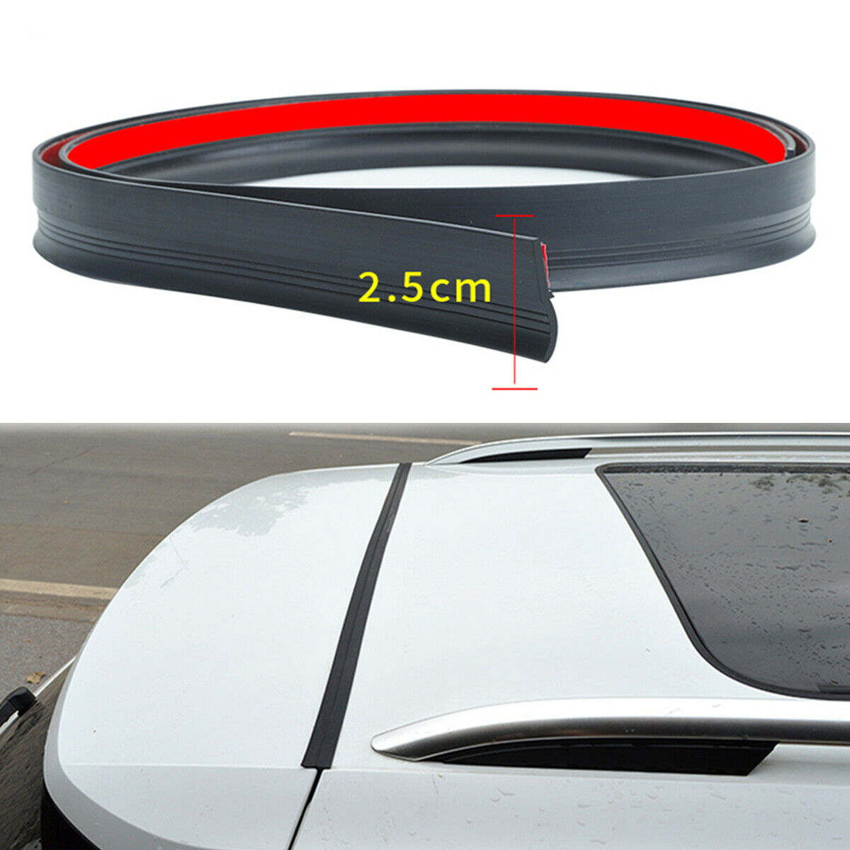 1× 2M Waterproof Scratch Resistant Automobile Back Hatch Top Edge Sealing Strip