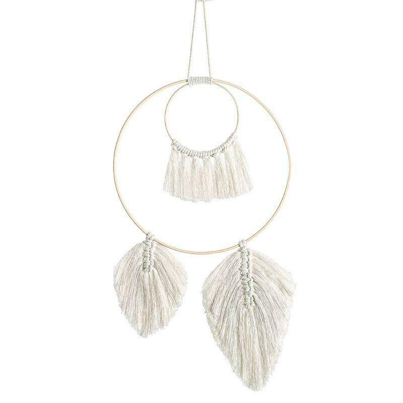 Leaf Macrame Woven Wall Hanging Tapestry Handmade Chic Boho Bohemian Home Decor