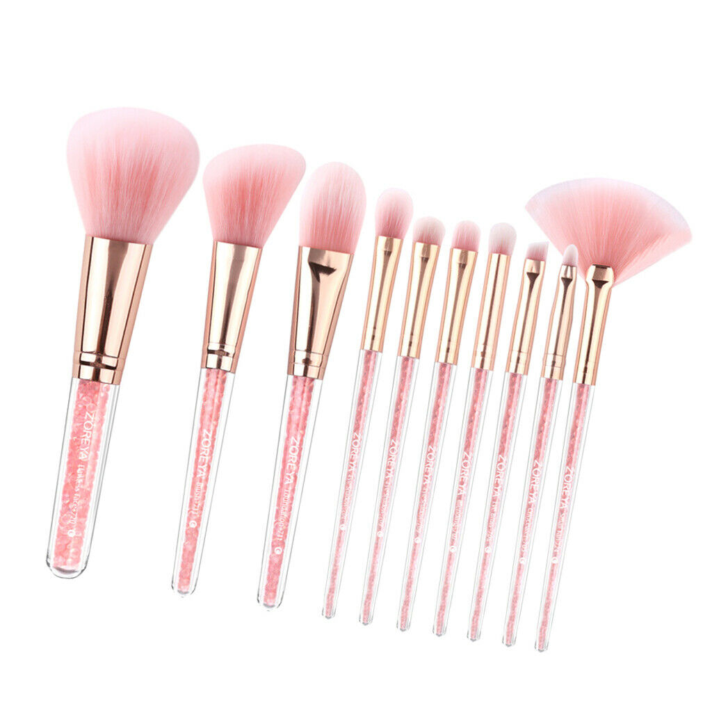 10Pcs Dense Makeup Cosmetic Concealer Face Contour Beauty Brushes Pink