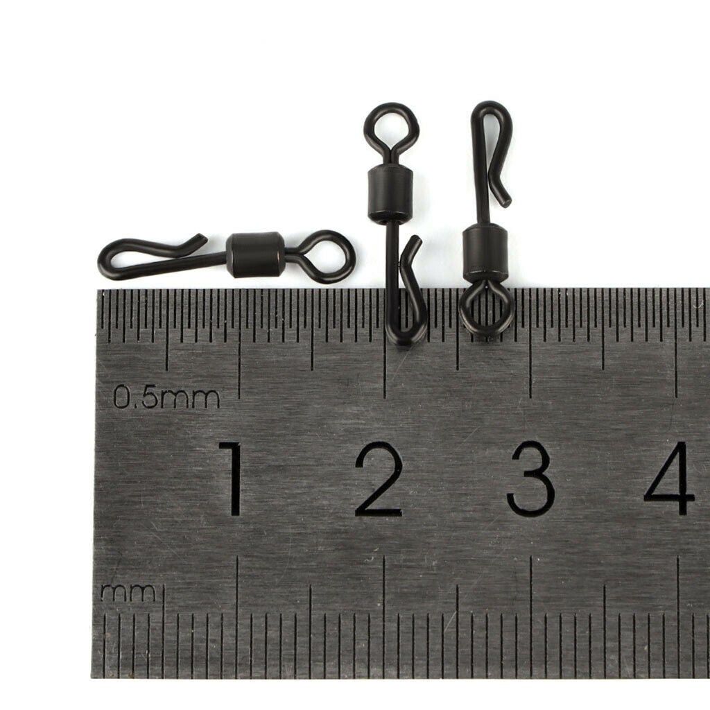 10x Q-shaped Carp Fishing Swivels Barrel Snap Clips Fishing Lure Connector
