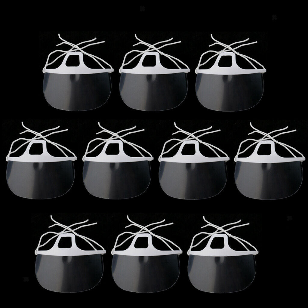 10/Pack Clear Plastic Mouth Shield Visor Reusable Restaurant Food Maker