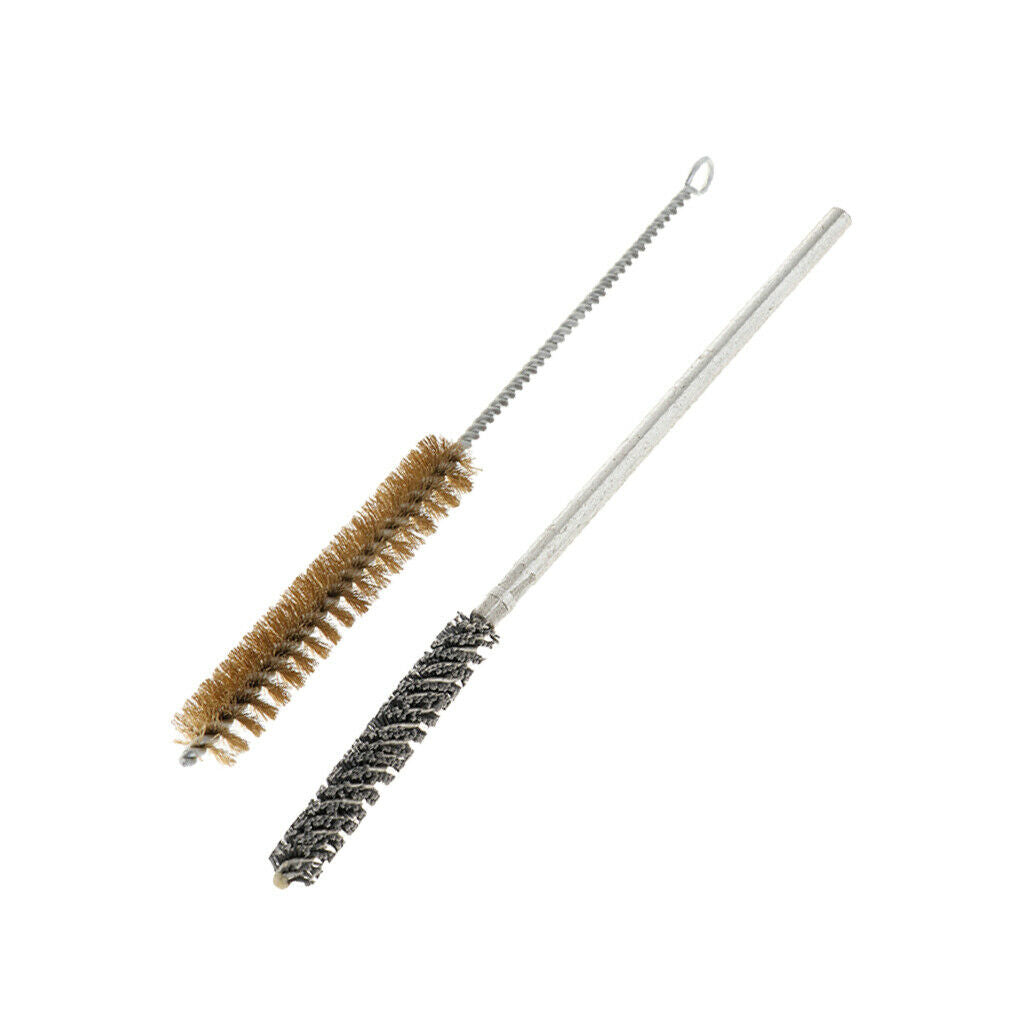 2 Packs 23cm Round Pipe Tube Cylinder Bore Bottle Cleaning Brass Metal Wire