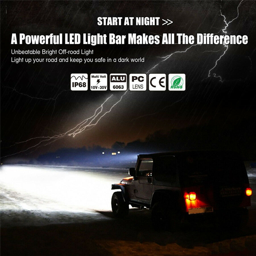 1x324W 5.2"inch LED Work Light Bar Pod Flood Beam Offroad Fog Driving Car Backup
