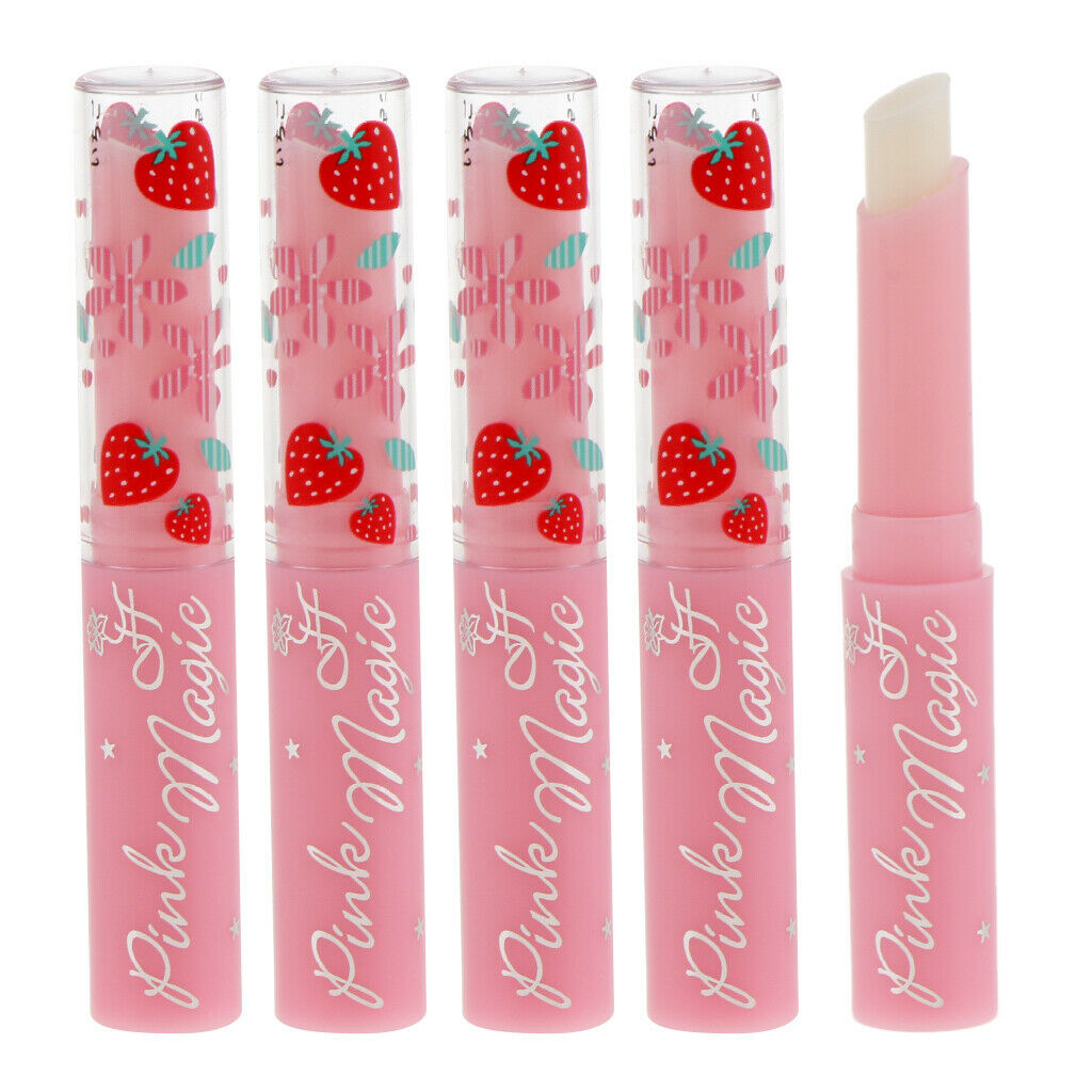 5Pcs Strawberry Lipstick Color Changing Long Lasting