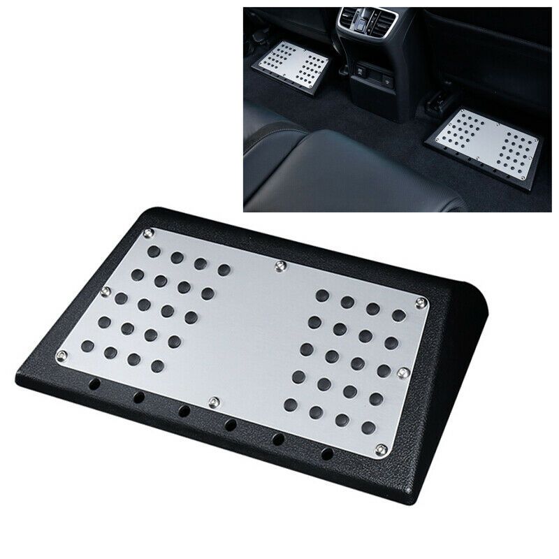 Car Rear Seat Pedal Aluminum Alloy Floor Carpet Foot Leg Rest Pad Support Kit