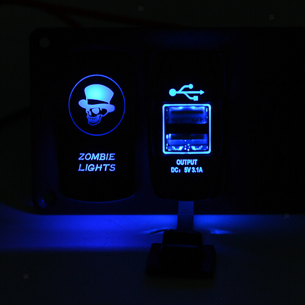 Zombie Switch+Dual USB Port Charger+Cigarette Lighter Socket for 12V/24V