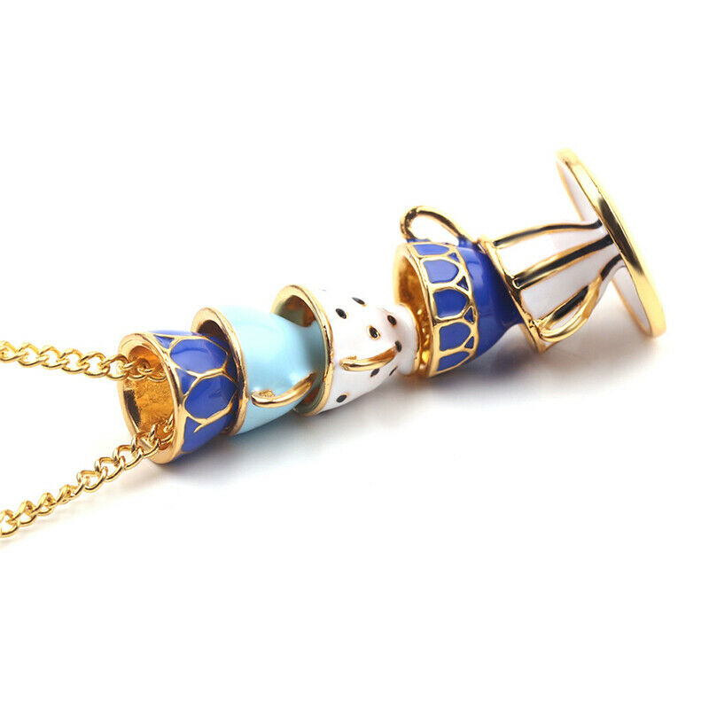 Woman Long Sweater Chain Tea Cup Pendant Necklace Enamel Charm Jewelry Gif%PJ.DD