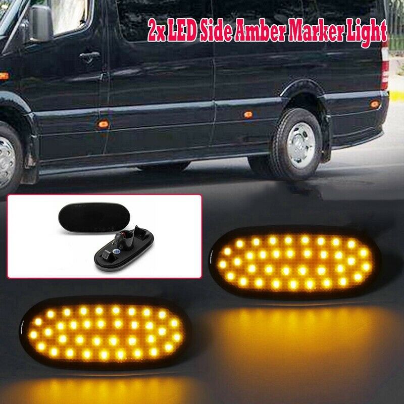 2Pcs Car Dynamic LED Side Marker Light Turn Signal Light for Benz Sprinter WJ3R7