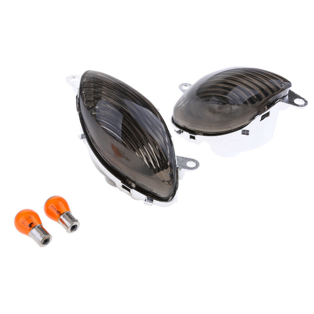 2x Smoke Turn Signal Lghts with Bulbs for Suzuki Hayabusa GSXR1300 1999-2007