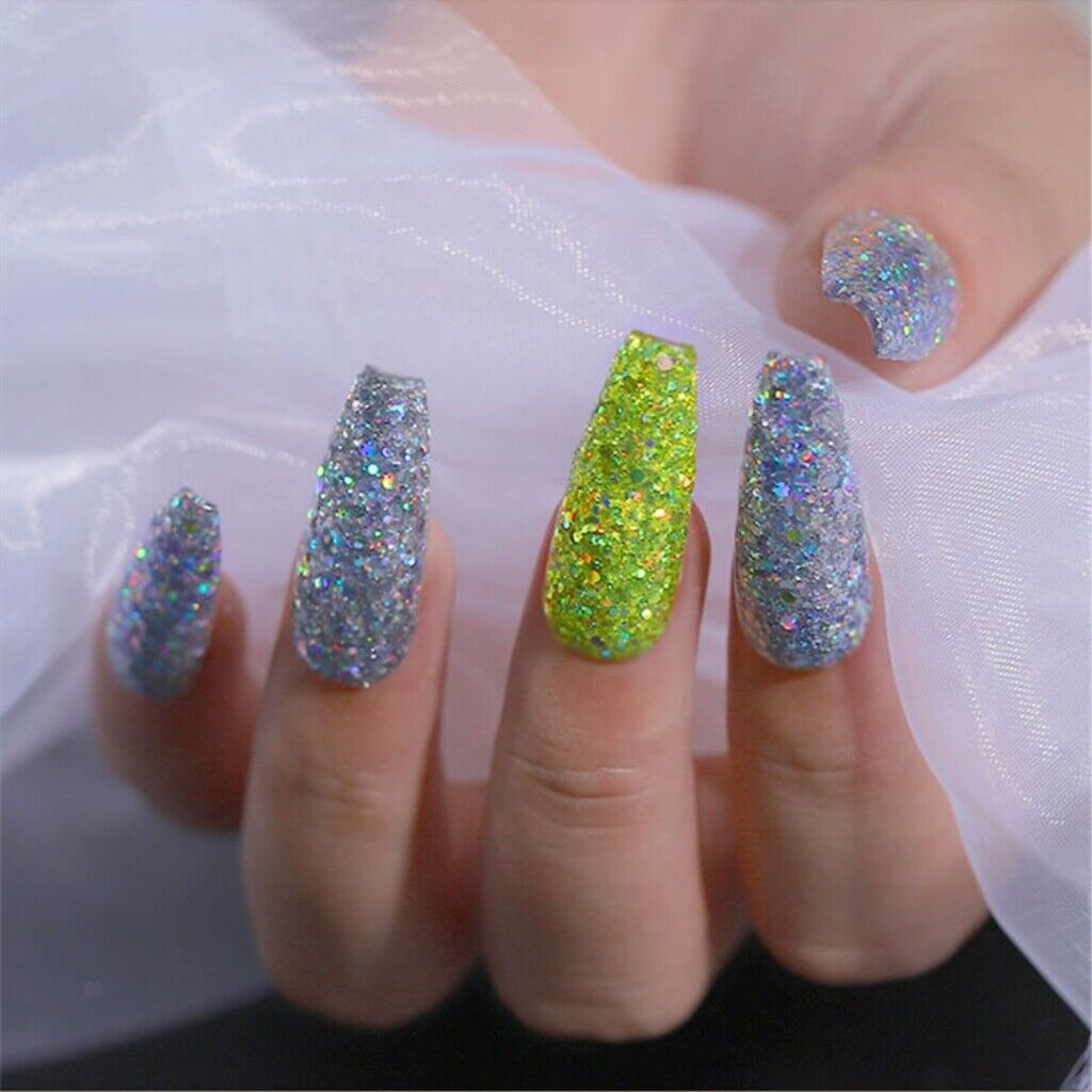 12 Mixed Colors Holographic Glitter Nail Art Sequins Iridescent Flakes