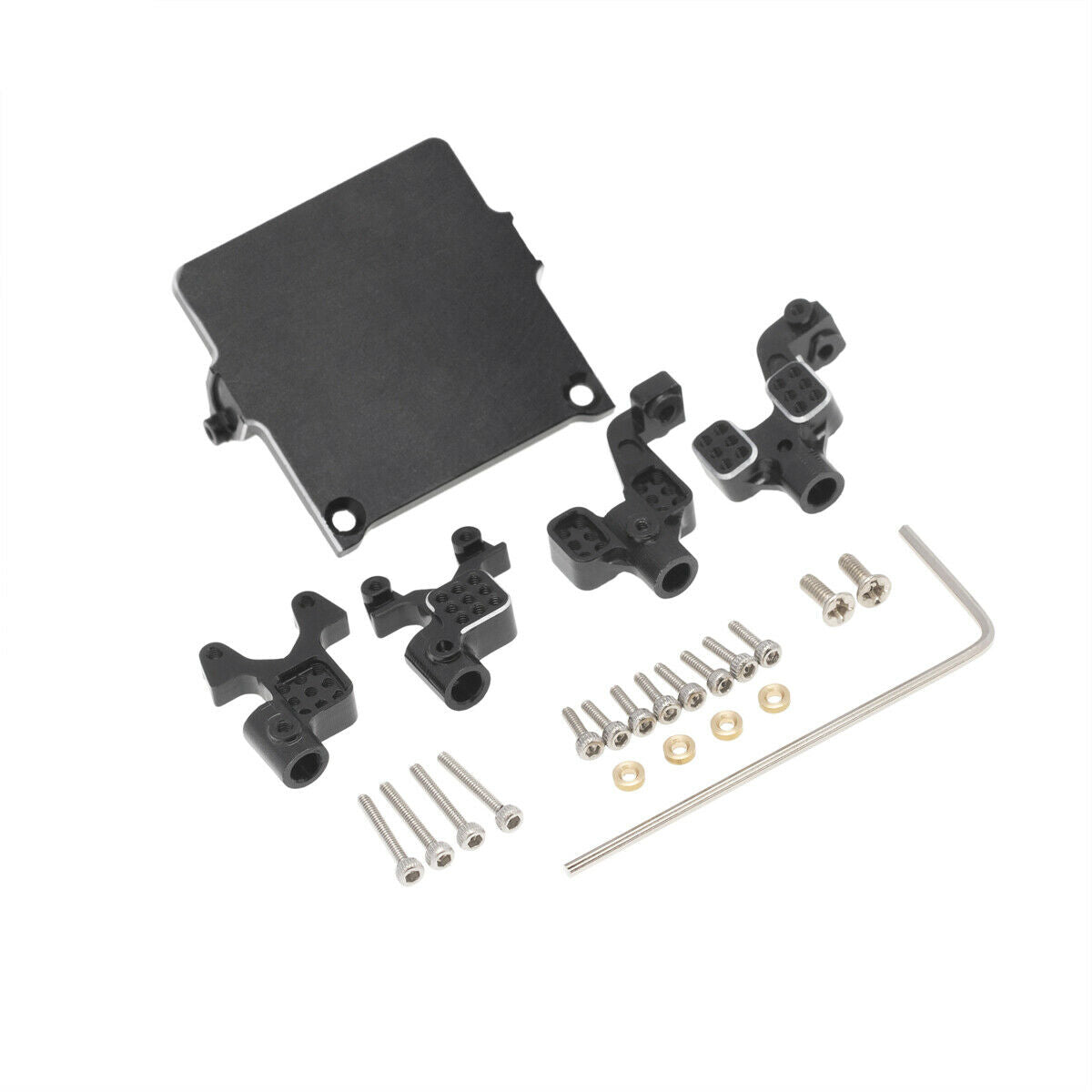 For Racing Axial SCX24 Aluminum Front & Rear Adjustable Shock Towers Black 1 Kit