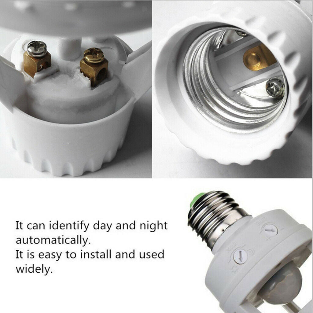 2 Pieces LED Pir Light Infrared Motion Sensor E27 Screw  Bracket