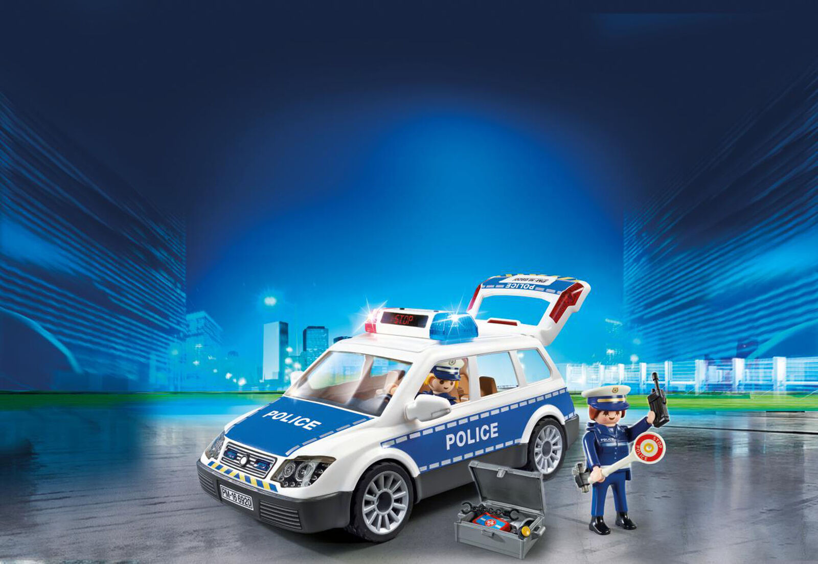6920 Playmobil Police Squad Car with Lights and Sound City Action Suitable for a
