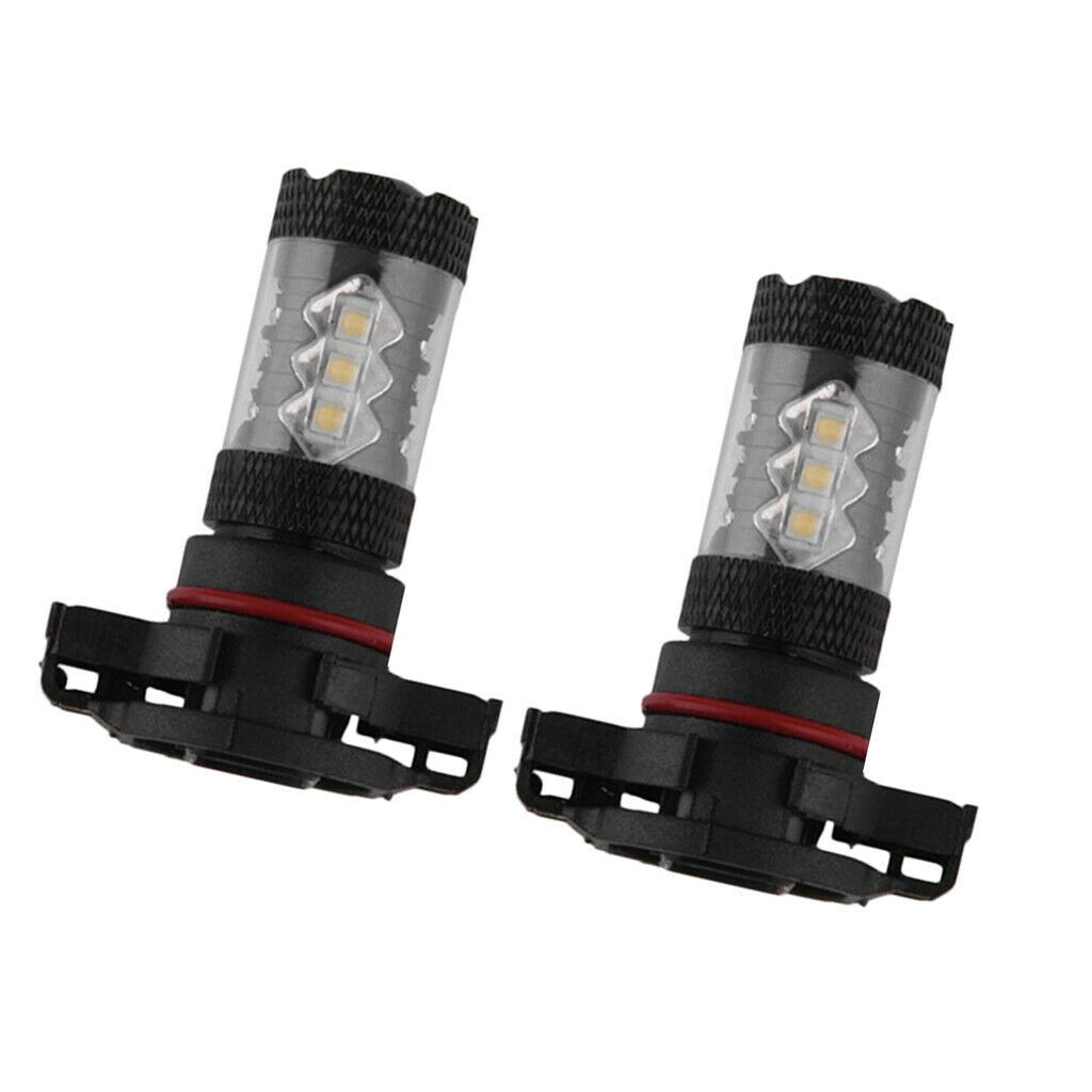 2X PS24W 80W Cool White High Power LED H16 5202 5201 Fog Driving Light Bulb