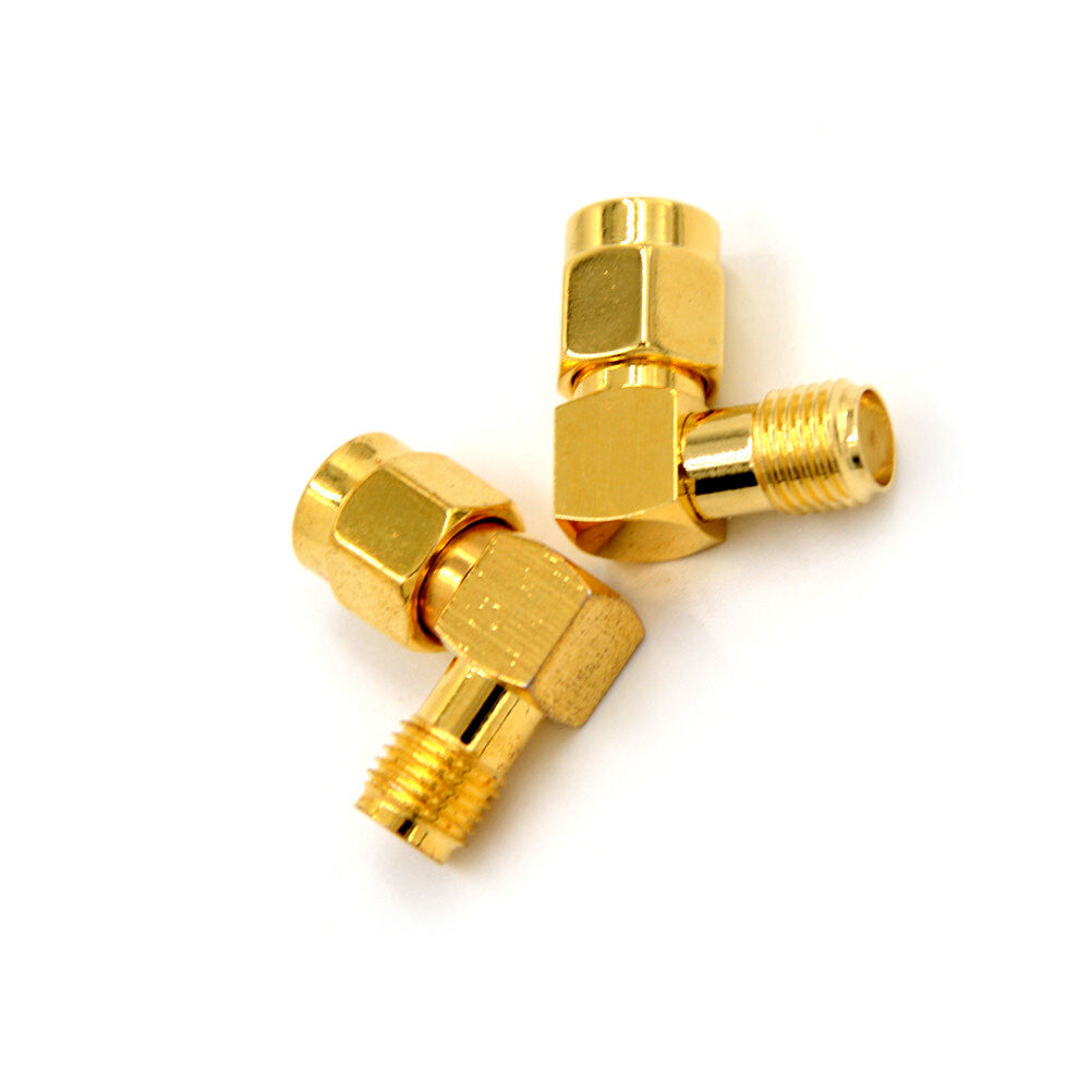 2x Adapter 90° RP.SMA male jack to SMA female jack connector right angle M.l8