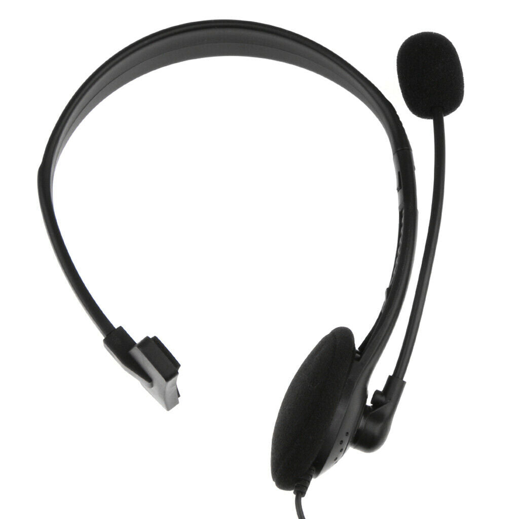 Black 3.5mm Single Earpiece Stereo Headphone Earphone w/ Microphone for PS4