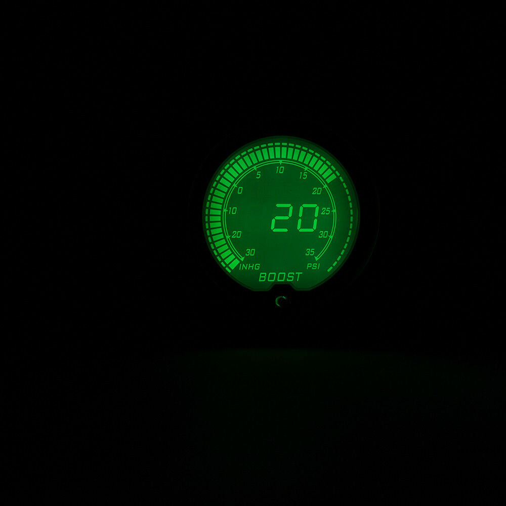 52mm 7 Color LED Digital Turbo Boost Vacuum Pressure Gauge Meter Auto Car Truck