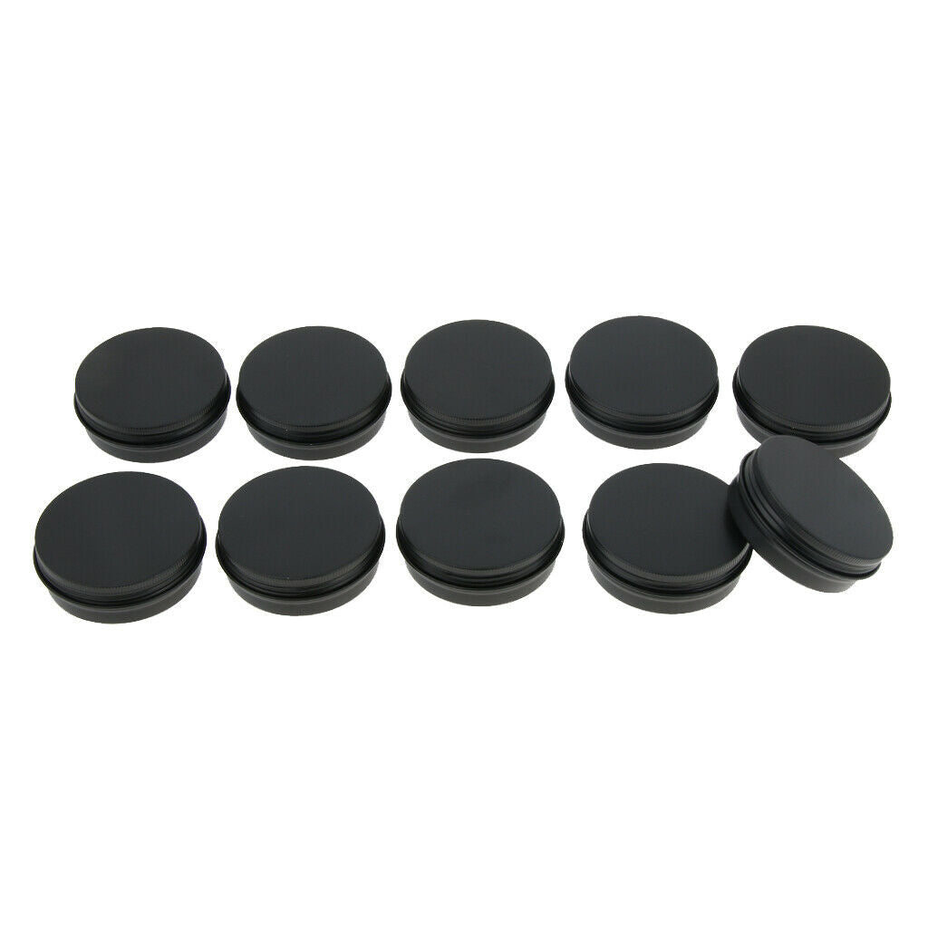 10 Pcs Aluminium Empty Cosmetic Pot Jar Tin Container Box with Screw Lid 60g