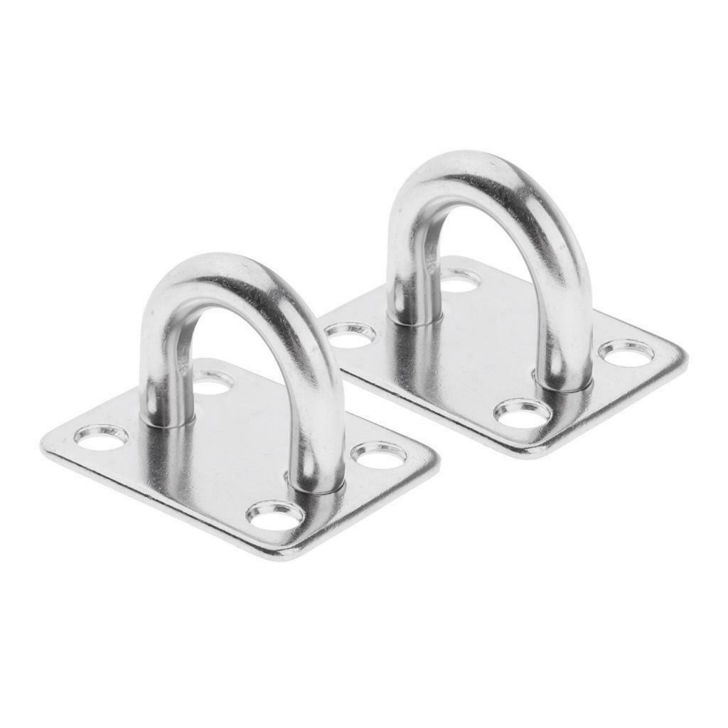 2pcs M10 Wall/Ceiling Hook Stainless Steel Pad Eye Plate Marine Boat Rigging