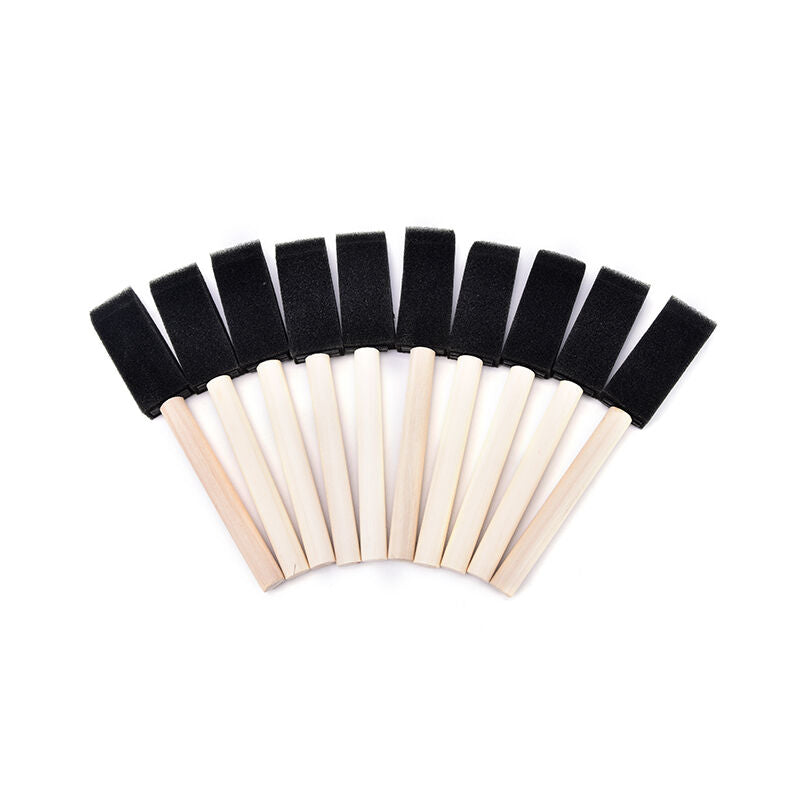 10X 1'' Foam Sponge Brushes Wooden Handle  Painting Drawing Craft Draw PJ.l8