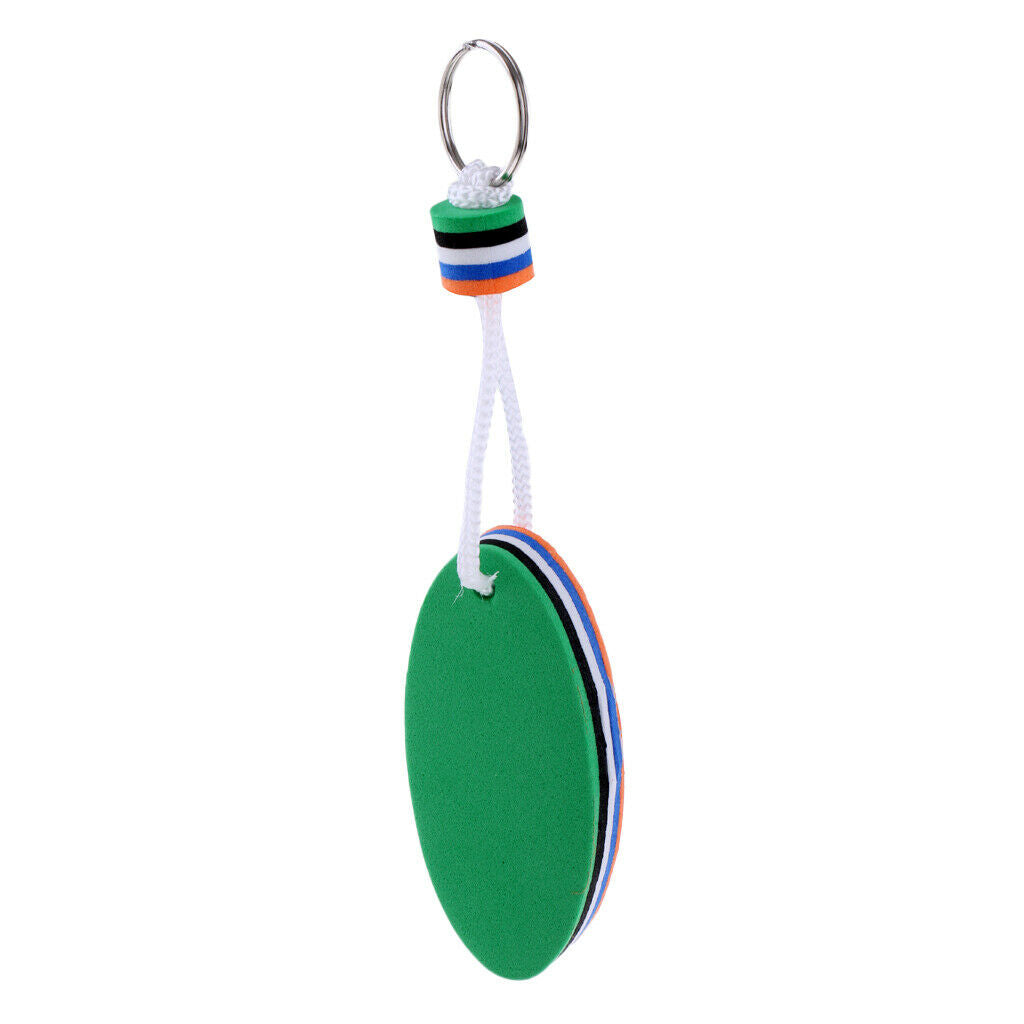 Surfboard Shaped Sailing Boating Keyring Floating Key Ring - Green & Orange, 8 x