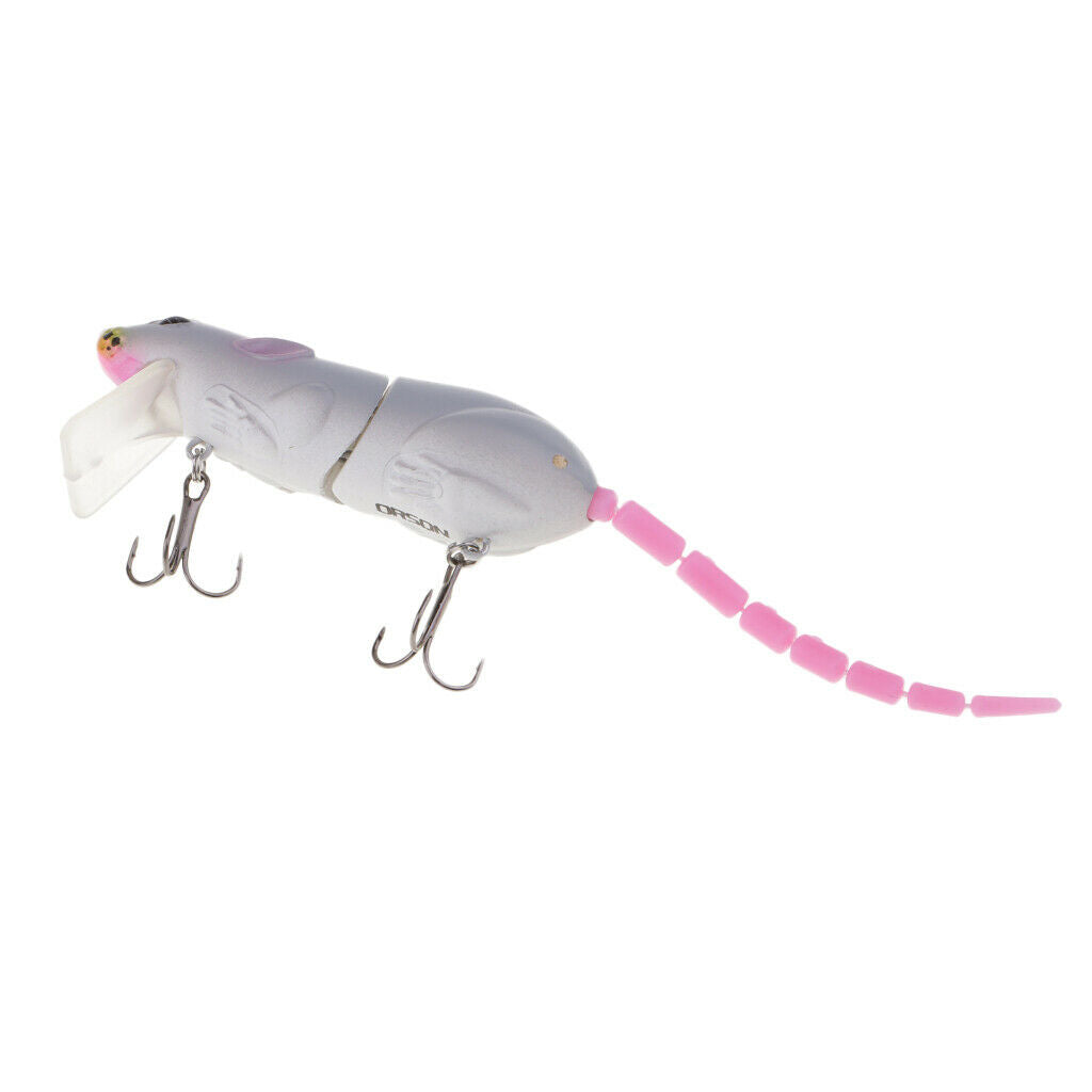 3pcs Hollow Body Mouse Rat Fishing Lures Mice Baits 15cm White/ Gray/ Black/