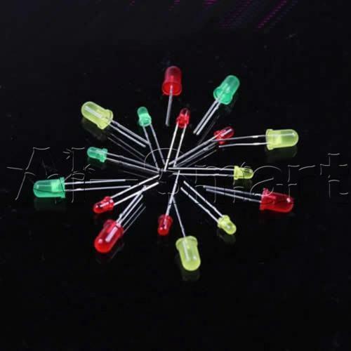 100PC/Set Round Head Light Emitting Diode LED 3mm 5mm Red Green Yellow Mix Color