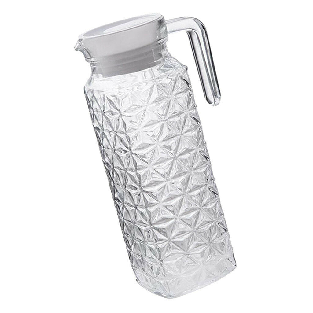 2 Pcs Clear Water Pitcher 1.1Litre Juice Beverage Serving Jar Jugs for Bar