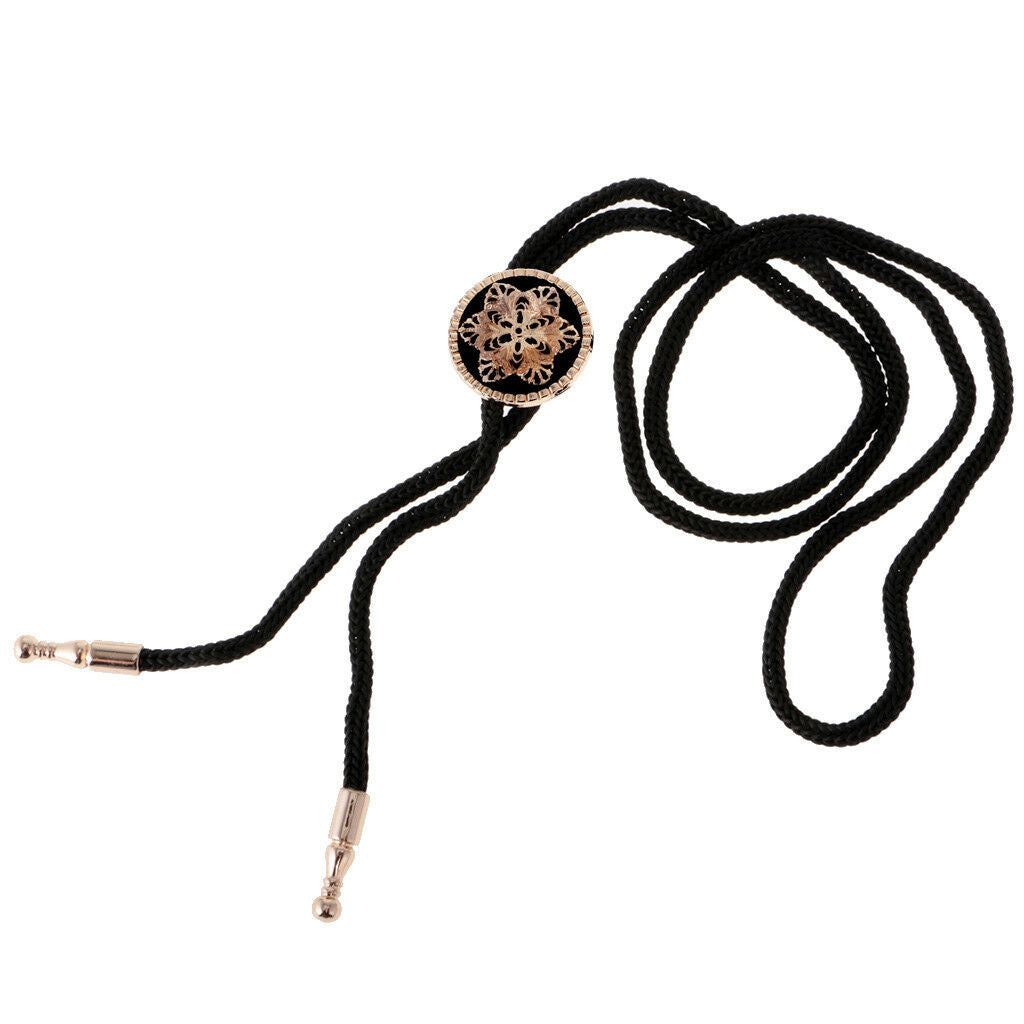 Western Cowboy Bolo Tie Men's Flower Round Pendant Suit   Bolo Tie Gift