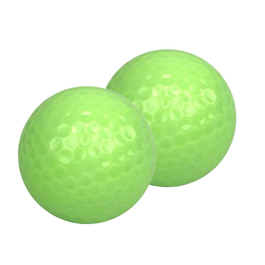 2Pcs green fluorescence glowing golf balls glowing night light