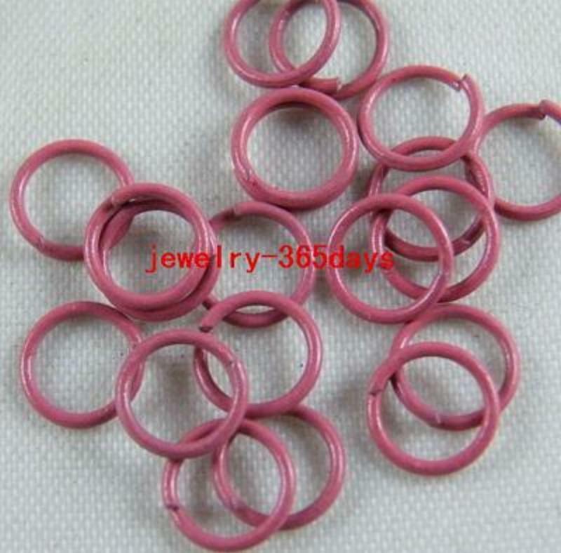 1000pcs Metal Pink Jump Rings Findings 0.7x6mm R1