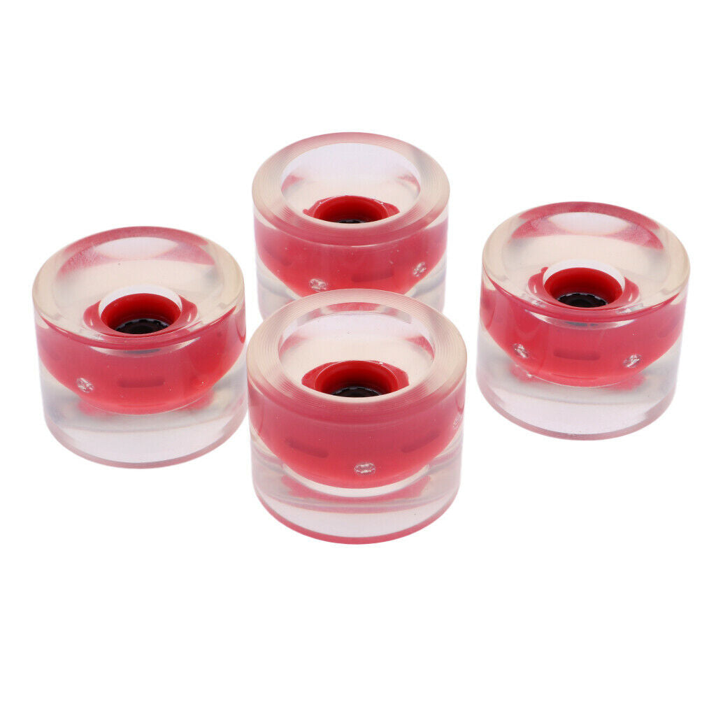 4PCS Replacement Longboard Skateboard Cruiser Light Up Wheels 70mm 78a Red