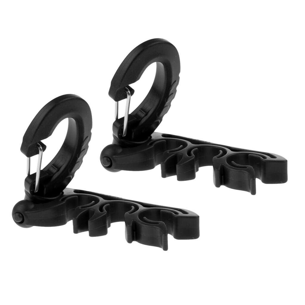 2Pcs/Pack Black Scuba Diving Triple Hose Holder, Regulator Octopus 3 Hoses
