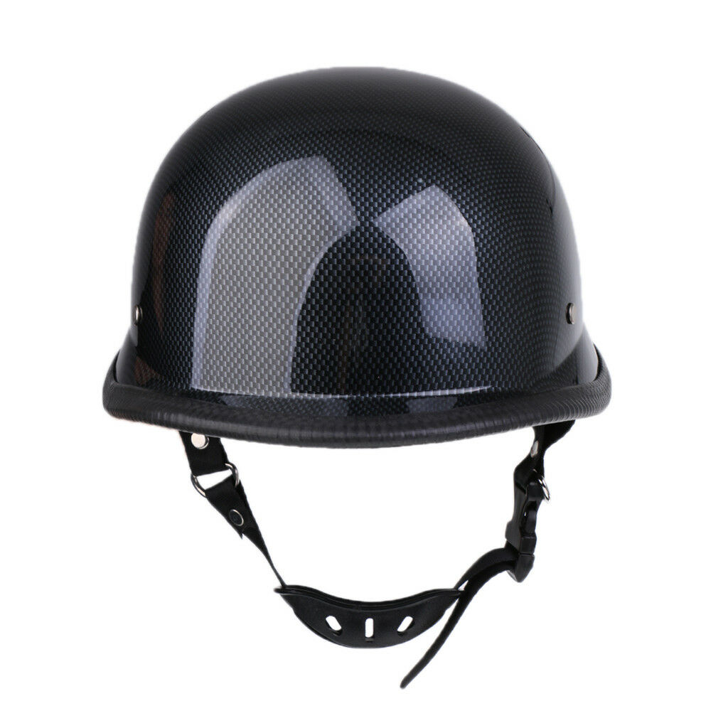 Motorcycle Street Bike Cruiser UV Half Open Helmet -Carbon Fiber Look XL