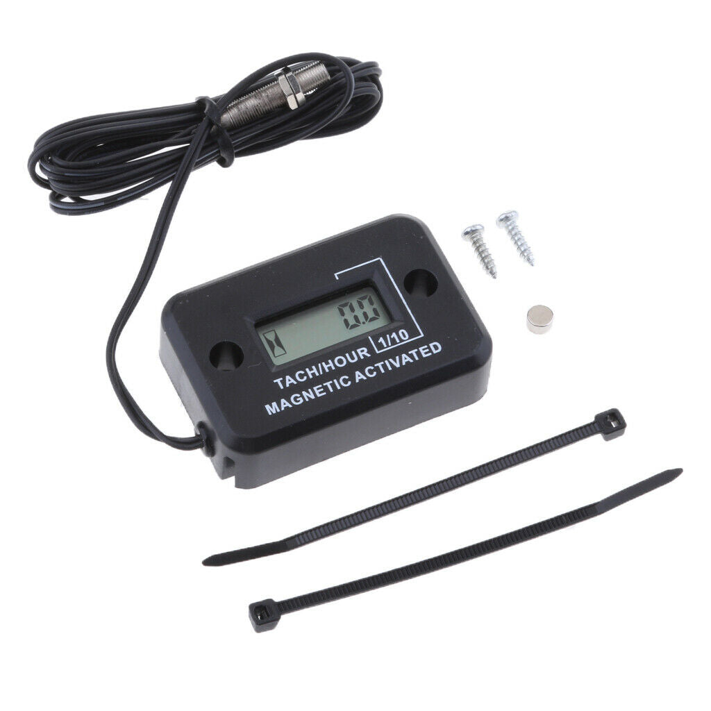 Motorcycle Tach Vibration Activated Hour Meter For ATV Snowmobile Gas Engine