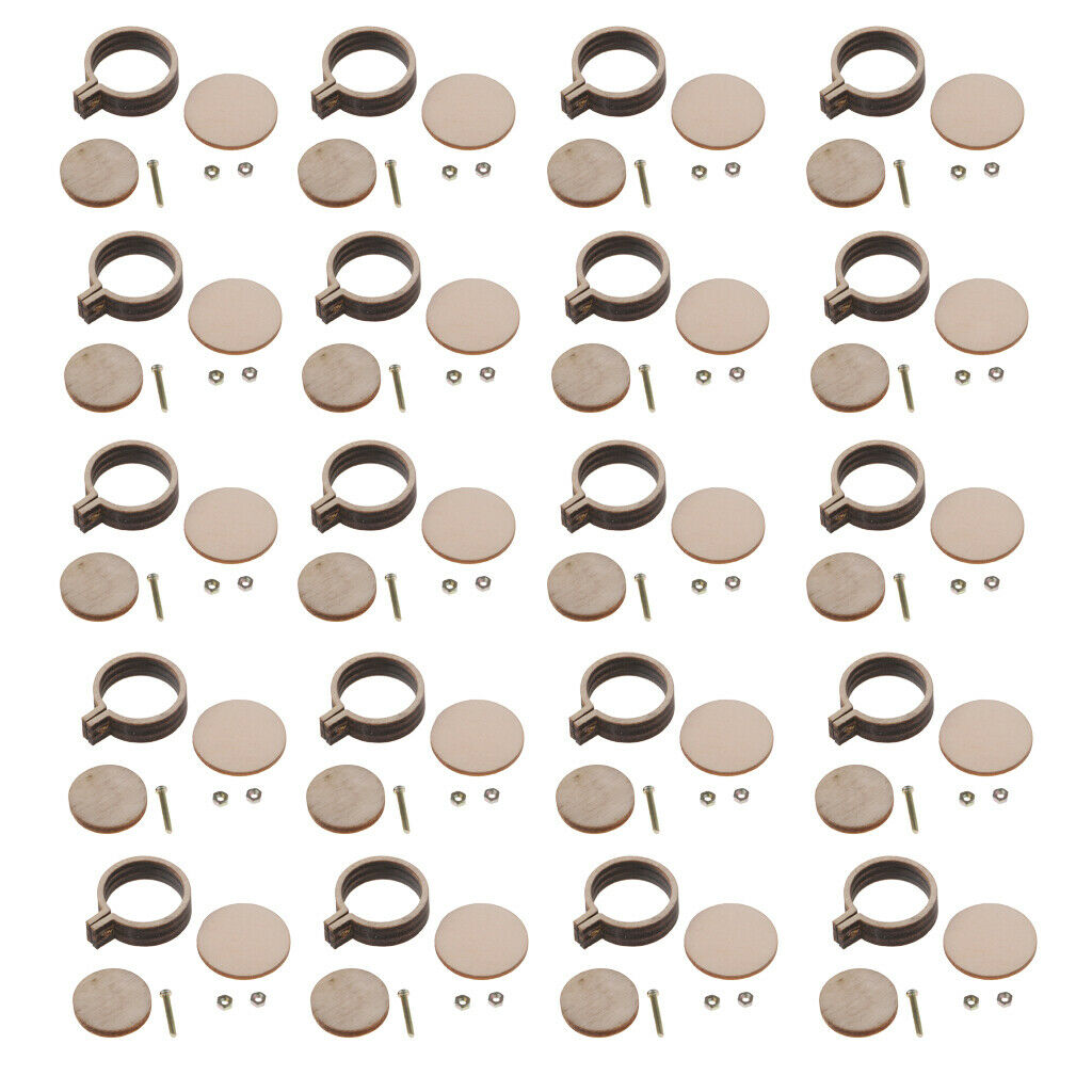 20 Pieces Wooden Embroidery Hoop Wood Frame for Pendant Jewelry DIY Supplies 2cm