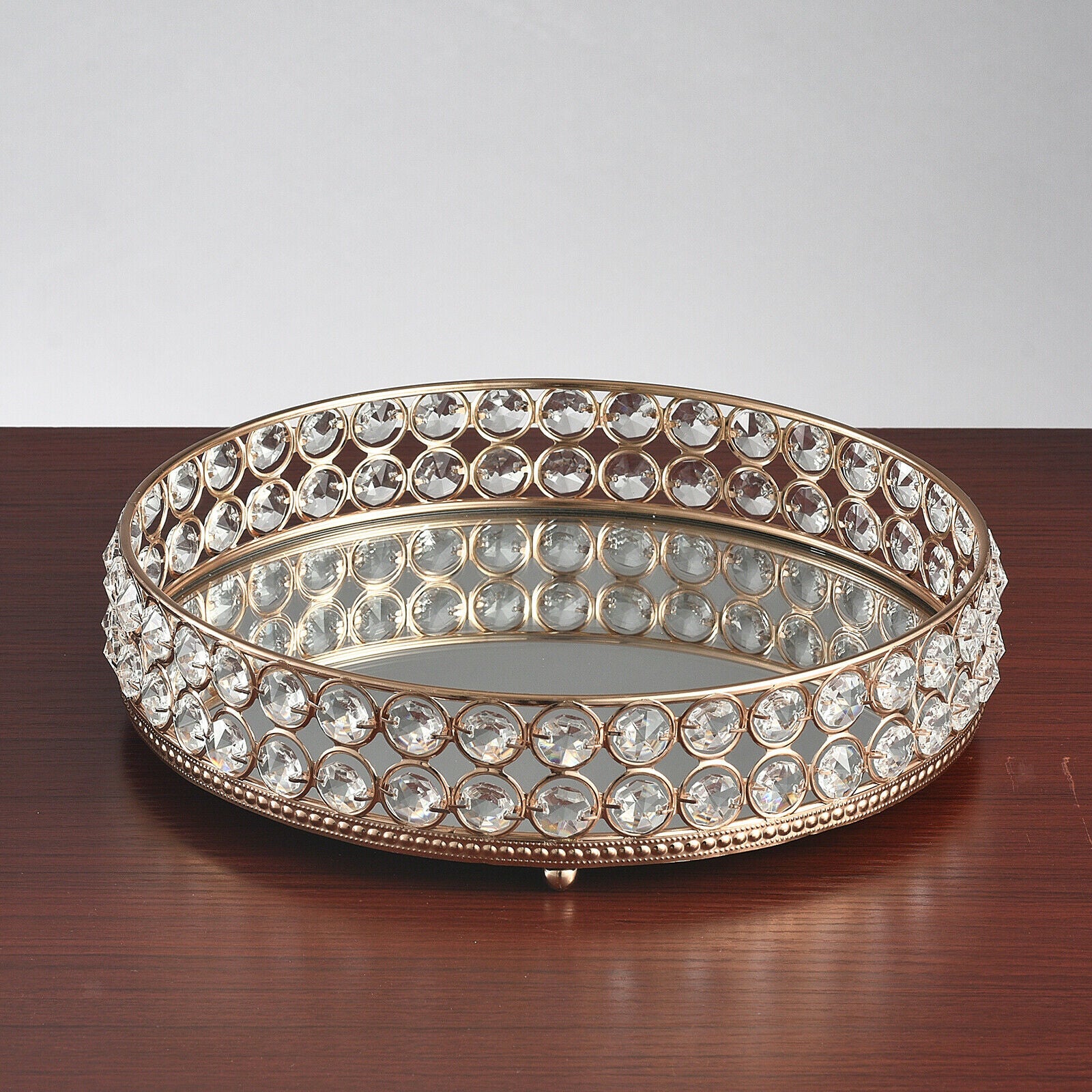 Crystal Tray Makeup Organizer Trinket Holder Fruit Dessert Serving Plate