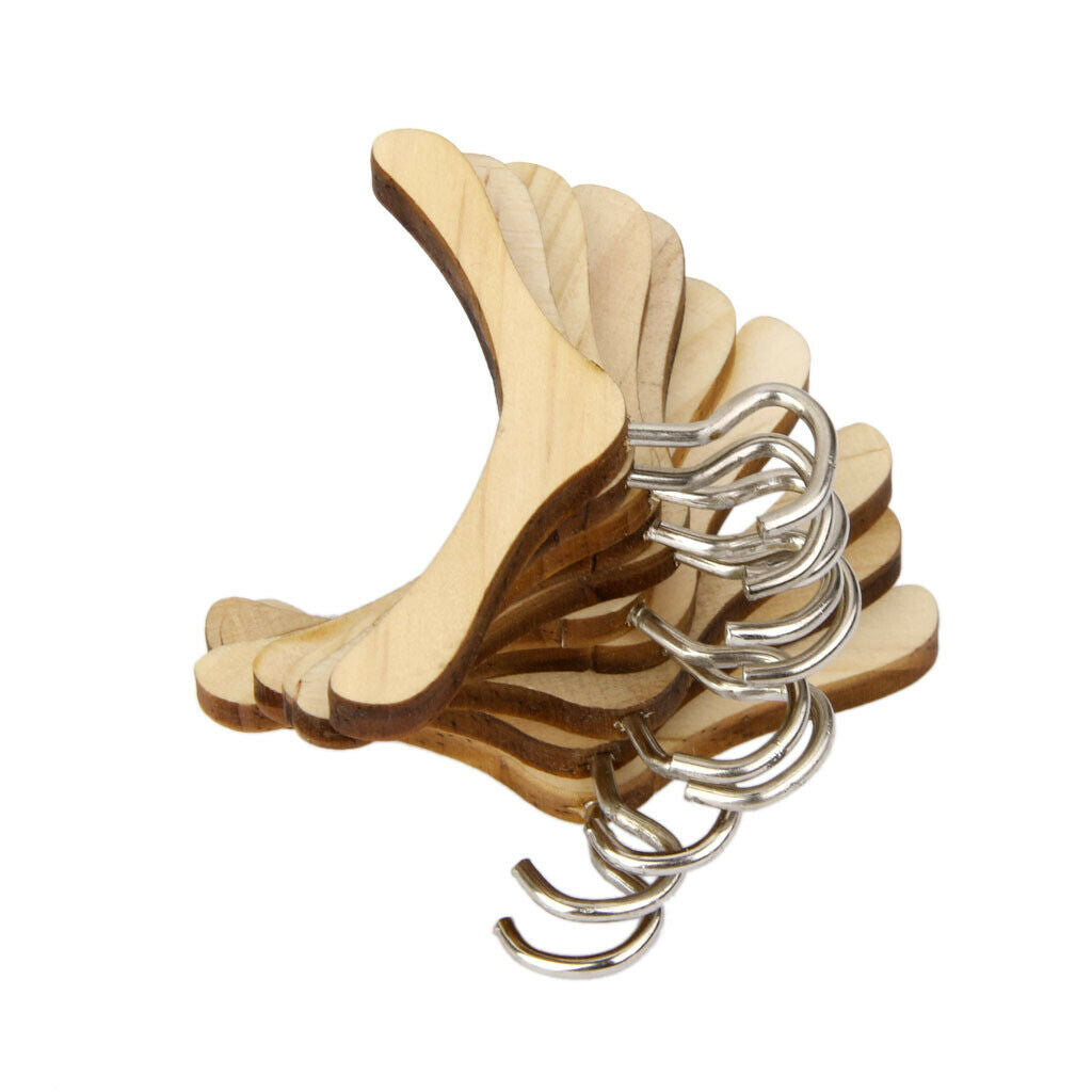 20pcs Classic Wooden Clothes Hangers Fit For 1/6 BJD SD  Bedroom Ornament