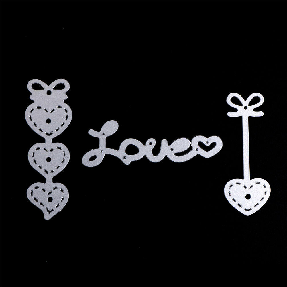 3pcs/set Love Heart Metal Cutting Dies Stencils For Scrapbooking DIY Card.l8