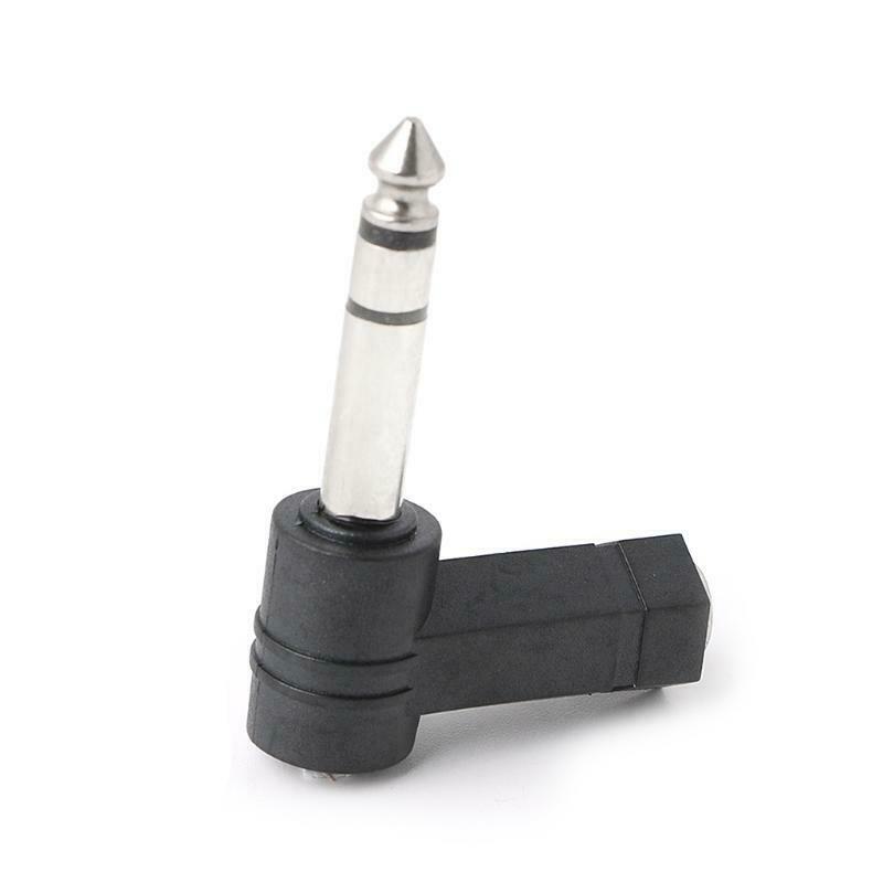 3.5mm Female Jack to 6.35mm Male Jack Right Angled Plug Headphone Audio Adapter