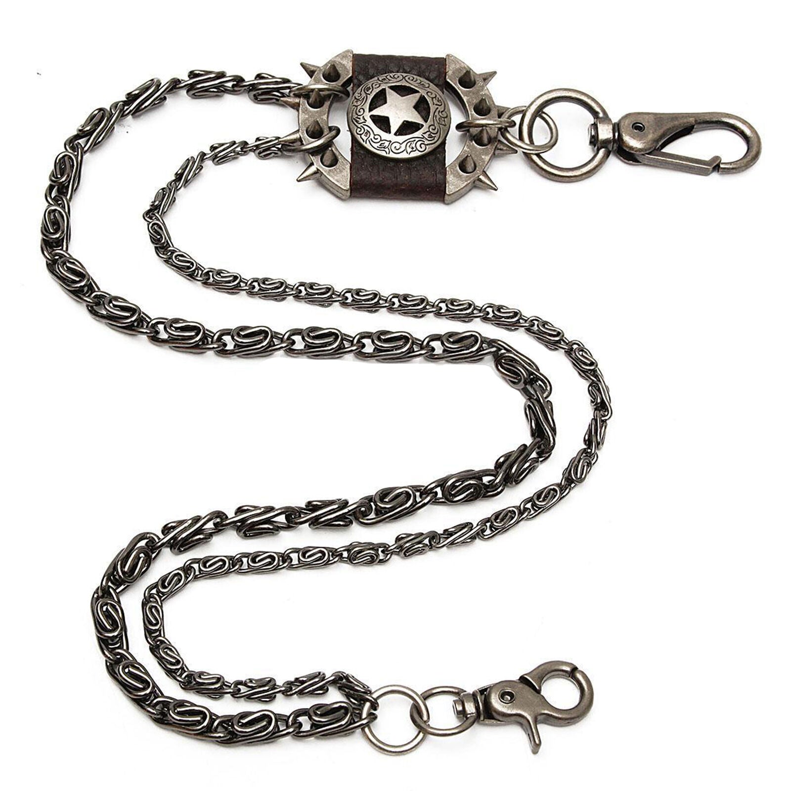 Men's Brown Iron Star Wallet Chain Biker Trucker Punk Heavy Metal Jean Chain