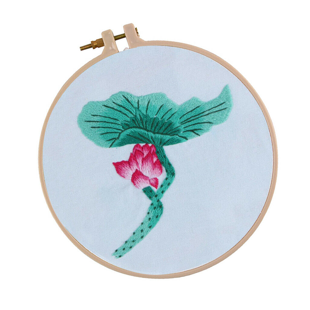 Modern Lotus Hand Embroidery Kit Embroidery Sampler for Beginners Lotus 2