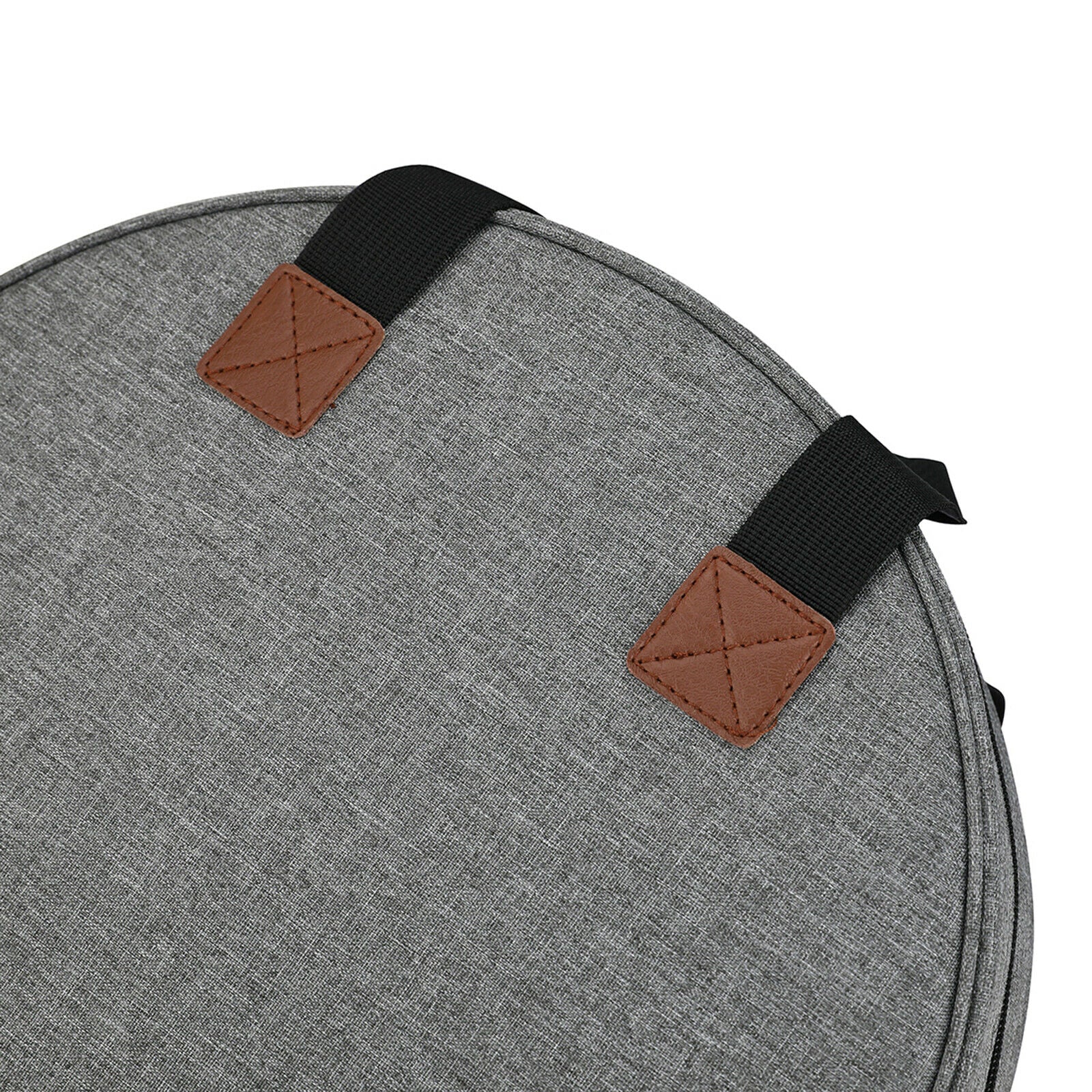 Round Knitting Crochet Bag with Web Pocket Needle Storage Organizer Gray