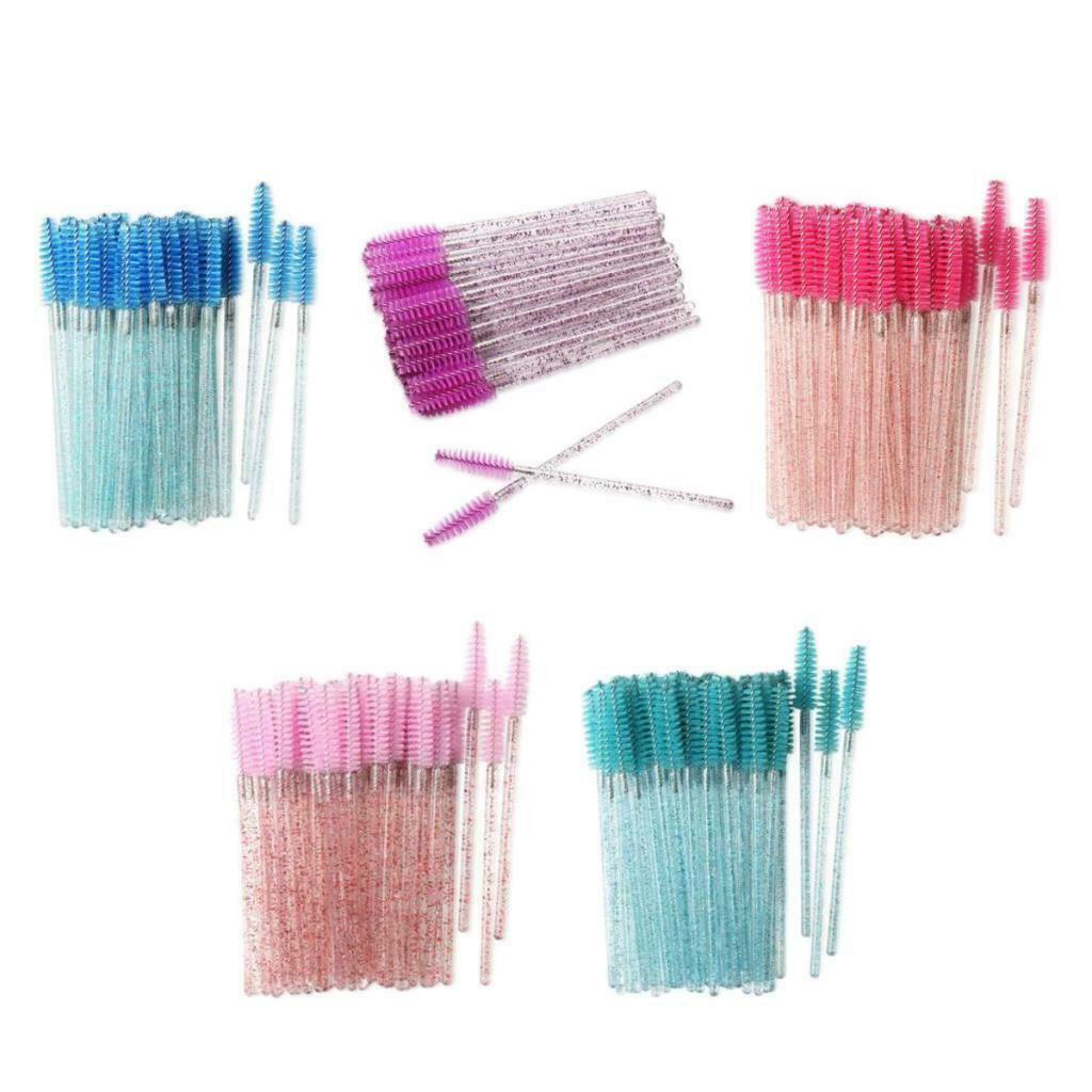 500 Pack Disposable Eyelash Brushes Crystal Handle Extension Makeup Tool